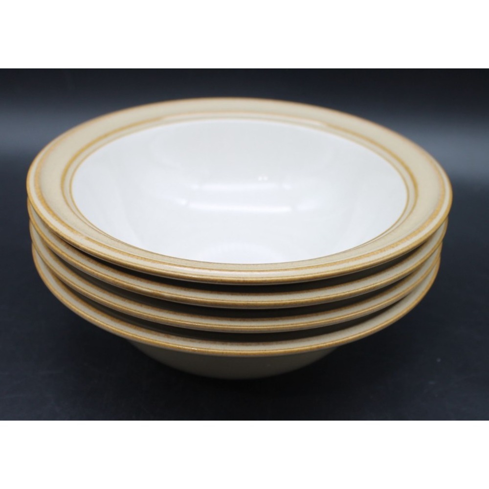 Set of 4 Dansk Sirocco Soup Cereal Bowls Beige Stoneware Thailand 7"